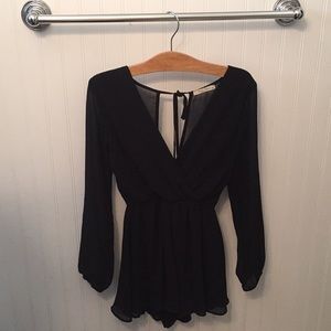 Black sheer romper